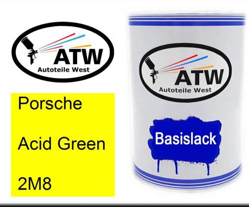 Porsche, Acid Green, 2M8: 500ml Lackdose, von ATW Autoteile West.